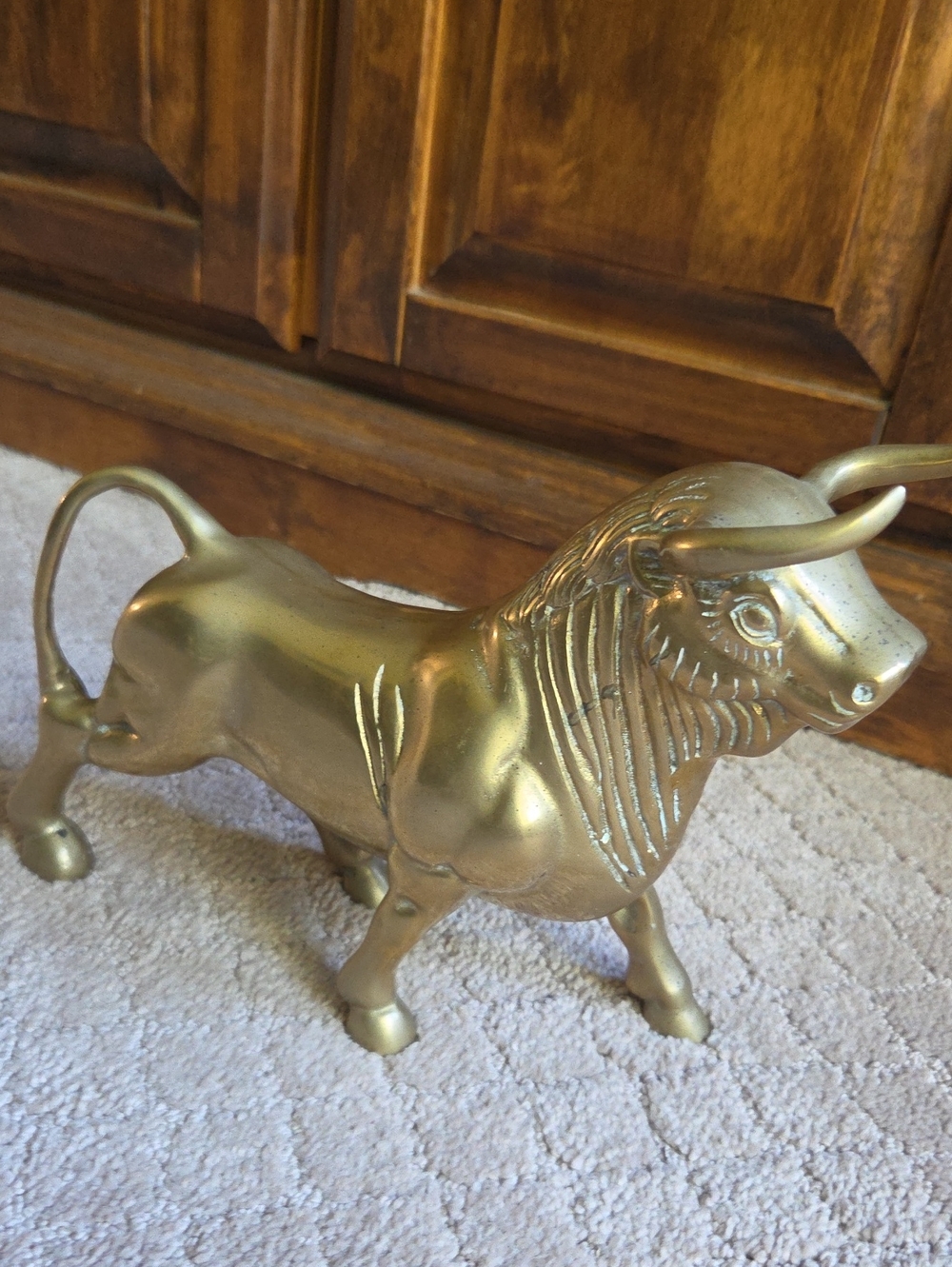 Vintage Solid Brass Bull